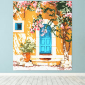 Oh de plaatsen waar je gaat | Spaanse Bougainville Canvas Afdruk (Insitu (Houten vloer))