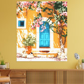 Oh de plaatsen waar je gaat | Spaanse Bougainville Canvas Afdruk (Insitu (Woonkamer))