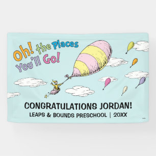Oh, de plaatsen waar je heen gaat! Afstudeeraankon Spandoek