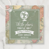 "Oh de plaatsen waar je heen gaat!" Baby shower re Bedankjes Labels (Voorkant)