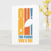 Oh, de plaatsen waar je heen gaat! Lange retrotypo Kaart (Gele Bloem)