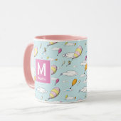 Oh, de plaatsen waar je heen gaat! Monogram & Naam Mok (Voorkant links)