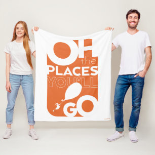 Oh, de plaatsen waar je heen gaat! Oranje typograf Fleece Deken