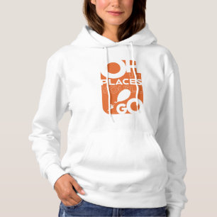 Oh, de plaatsen waar je heen gaat! Oranje typograf Hoodie