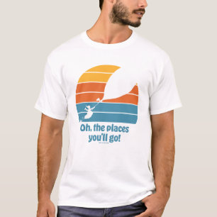 Oh, de plaatsen waar je heen gaat! Retro zonsonder T-shirt
