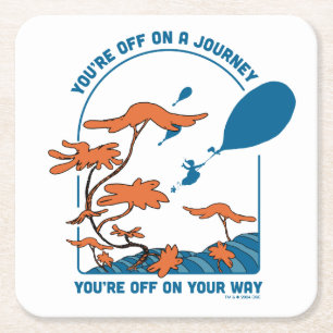 Oh, de plaatsen waar je heen gaat! "Uit op reis" Vierkante Kartonnen Onderzetter