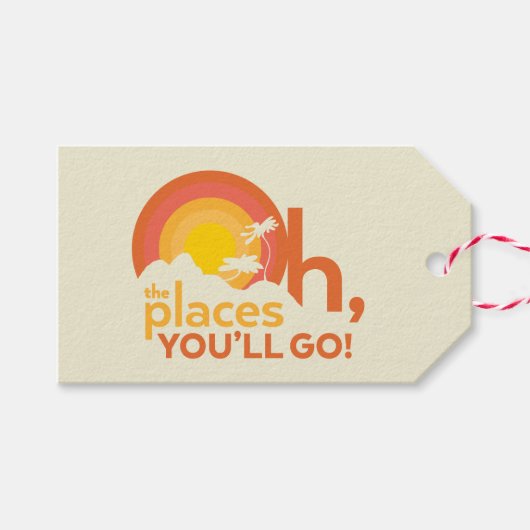 Oh, de plaatsen waar je zult komen! Landschap typo Cadeaulabel (Voorkant (Horizontaal))