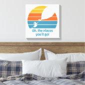 Oh, de plaatsen waar je zult komen! Retro zonsonde Canvas Afdruk (Insitu (Slaapkamer))