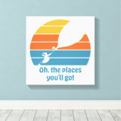 Oh, de plaatsen waar je zult komen! Retro zonsonde Canvas Afdruk (Insitu (Houten vloer))