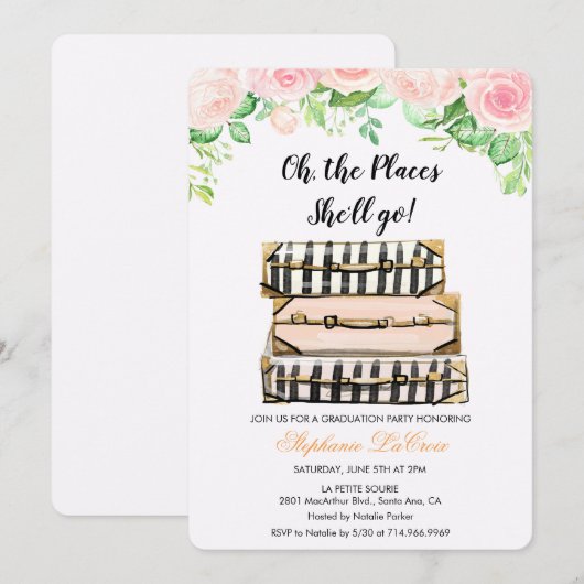 Oh, de plaatsen waar ze gaat Afstuderen Kaart (Voorkant / Achterkant)