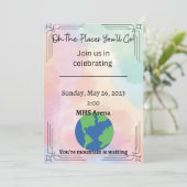 Oh de plek waar je Afstuderen uitnodigt Aankondiging (Staand voorkant)