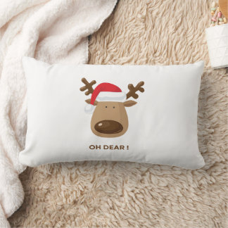 Oh Dear Funny Reindeer Christmas whimsical font Kussen