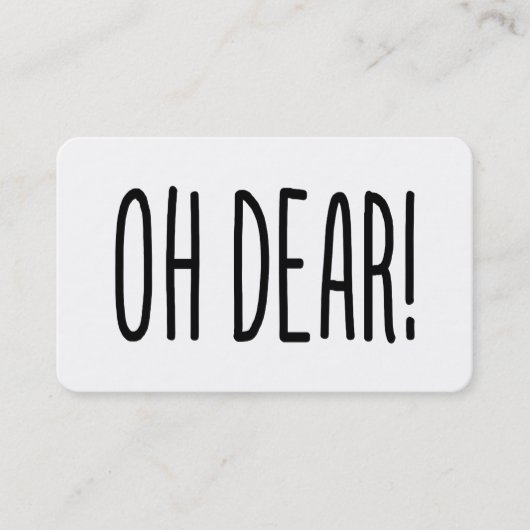 OH DEAR! VISITEKAARTJE (Voorkant)