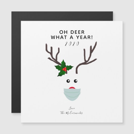 Oh Deer 2020 kerstrenrenrendierend gezichtsmasker (Voorkant / Achterkant)