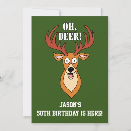 Oh Deer 50e anniversaire Invitation personnalisée (Devant)