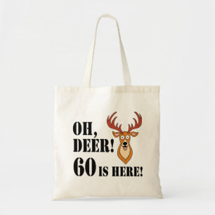 Oh Deer 60th Birthday Canvas tas