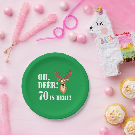 Oh Deer 70th Birthday Paper Bord (Feest)