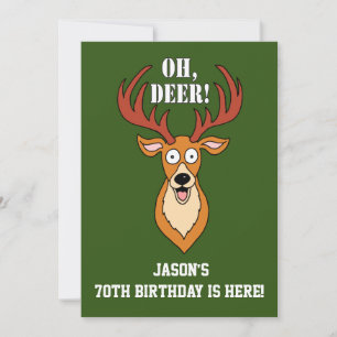 Oh Deer 70th Birthday Persoonlijke Uitnodiging