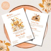 Oh Deer All in One Uitnodiging Herfst Thema
