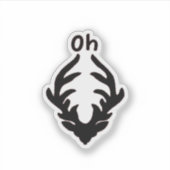 Oh Deer Artistic Clean Style  Sticker (Voorkant)