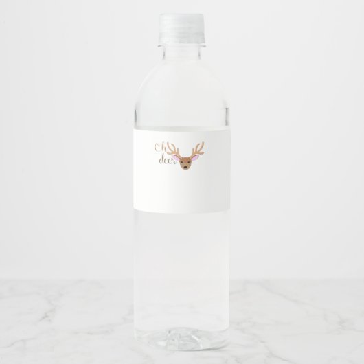 Oh Deer Artistic Style  Waterfles Etiket (Voorkant)
