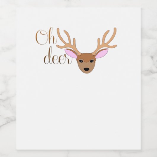 Oh Deer Artistic Style Wijn Etiket (Enkel label)