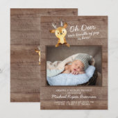 Oh Deer Baby Boys Photo Faire-part de naissance (Devant / Derrière)