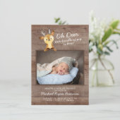 Oh Deer Baby Boys Photo Faire-part de naissance (Debout devant)