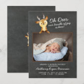 Oh Deer Baby Boys Photo Faire-part de naissance (Devant / Derrière)