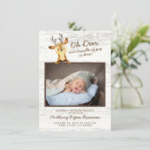 Oh Deer Baby Boys Photo Faire-part de naissance (Debout devant)