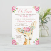 Oh Deer Baby Girl Shower Invitations (Debout devant)