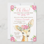 Oh Deer Baby Girl Shower Invitations (Devant)