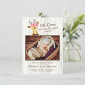 Oh Deer Baby Girls Photo Faire-part de naissance (Debout devant)