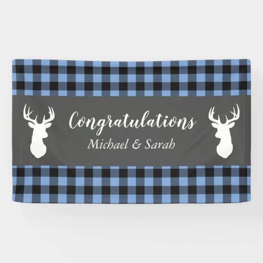 Oh Deer Baby shower Blue Boy Spandoek (Horizontaal)