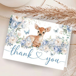 Oh Deer Baby Shower Boy Folded Thank You Card Bedankkaart