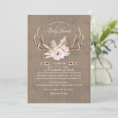 Oh Deer Baby shower Invitation - Forêt Florale W (Debout devant)