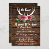 Oh Deer Baby shower Invitation Kaart (Voorkant / Achterkant)