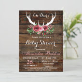 Oh Deer Baby shower Invitation Kaart (Staand voorkant)