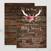 Oh Deer Baby shower Invitation Kaart (Voorkant / Achterkant)