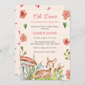 Oh Deer Baby Shower Invitations (Devant / Derrière)