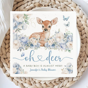 Oh Deer Baby Shower Jongen Stof Blauwe Papieren Se Servet