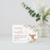 Oh Deer Baby shower Luier Raffle Informatiekaartje (Staand voorkant)