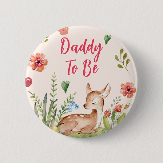 Oh Deer Baby shower papa om Button te zijn (Voorkant)