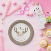Oh Deer Baby shower Papier Borden – Woodland Flora Papieren Bordje (Feest)