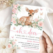 Oh Deer Baby shower rose fille invitation