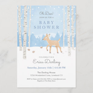 Oh Deer! Baby shower van bossen zacht blauw Programma