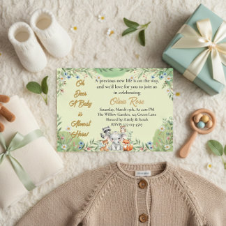 Oh Deer | Baby shower voor bosdieren in bosgebiede Kaart