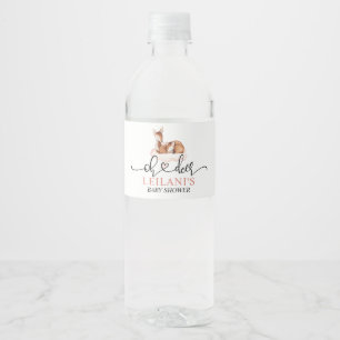 Oh Deer Baby shower Waterverf Roze Wolk Waterfles Etiket
