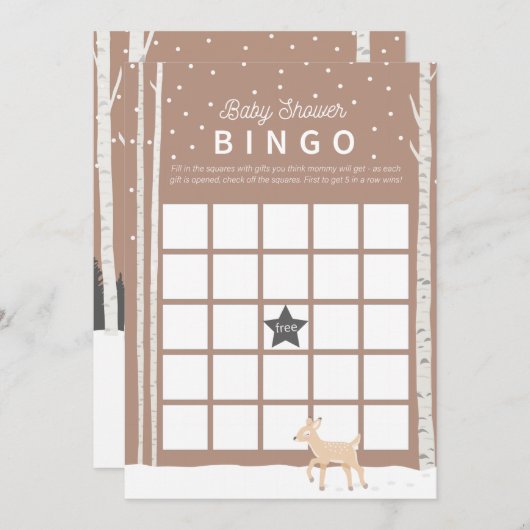 Oh Deer - BINGO Baby shower Game Programma (Voorkant / Achterkant)