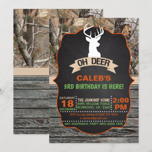 Oh Deer Birthday Invitation - Garçon